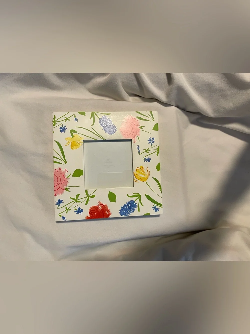 Hallmark Hand Painted Bright Floral Wooden Frame - 7 1/2” x 7 1/2” Square